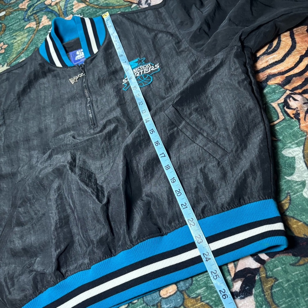 Vintage 90s Starter Connecticut Basketball 1/4 Zip Satin Jacket NCAA USA Made M - Picture 6 of 6